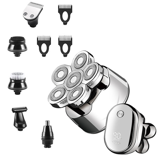 6D Floating Rotary Razor Men's Electric Head Shaver USB Rechargeable Hair Trimmer 6 in 1 Waterproof Beard Trimmer Care Kit
