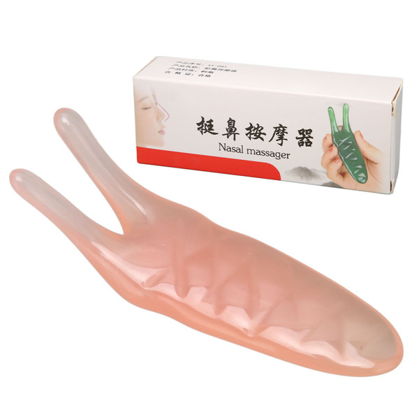 Gua Sha Facial Tool Massage Rounded Corners Narrow Nose Scraping Massage Tool for Lady Pink