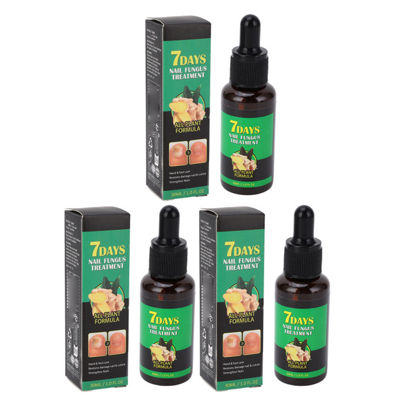 3Pcs Nail Care Solution Ginger Extracts Strengthening Softening Mild Nail Treatment Serum for Daily Care 30ml