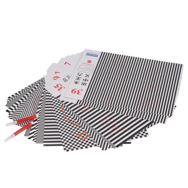 20 Sheet Kids Vision Training Charts 5 Drawing Methods 3 Difficulty Levels Waterproof Vision Correction Cards