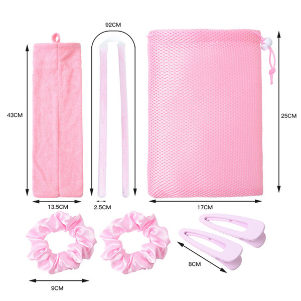 Heatless Hair Curling Kit No Heat Gel Beads Hair Curler Wand Sleeping Curling Rollers DIY Hair Styling Tools with Hair Bands Clips Storage Bag for Medium Long Hair Styling Tools