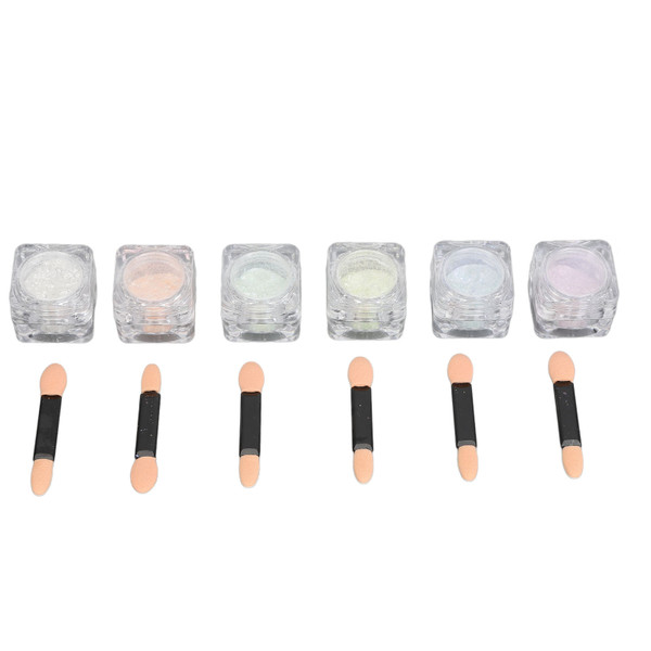 6Pcs Glitter Powder Set Multi Colors Gradient Delicate Nail Art Sequins Shining Flakes