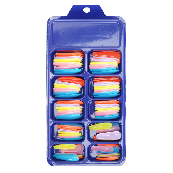 Pure Color Full Cover Nail Tip Home Salon Stylish Colorful False Fake Nail Manicure Tool05