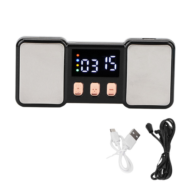 Pulse Fingertip Massager Mini Portable Pain Fatigue Relief Finger Massage Device with LanyardBlack