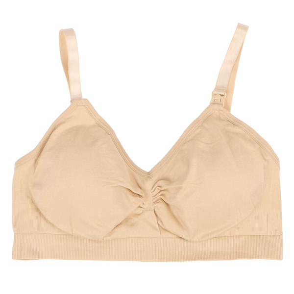 Hands Free Pumping Bra Provide Support Invisible Thin Comfortable Skin Color Breastfeeding Bra for Home Outdoor Office L