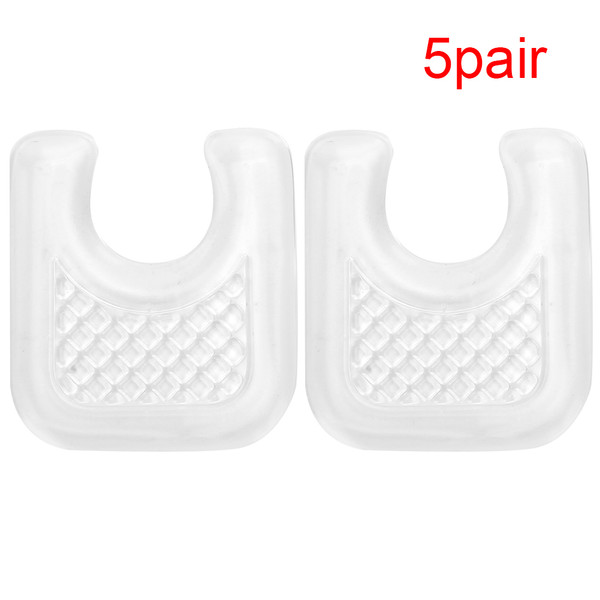 5 Pair of Multifunction Gel Transparent Heel Cushion Non-Slip Pain Relief Foot Pads Shoe Insoles