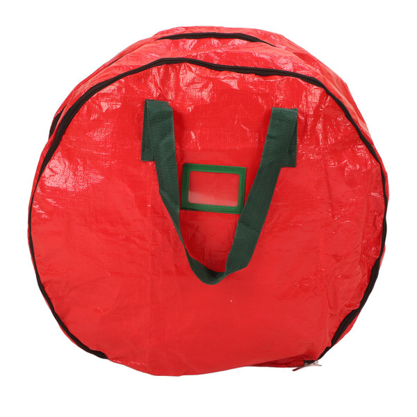 24 Inch Christmas Wreath Storage Bag Double Layer Waterproof Dustproof Red Holiday Wreath Container