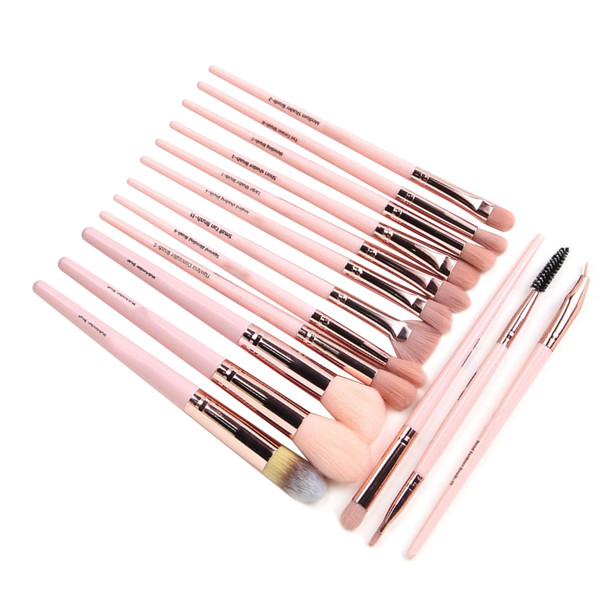 15pcs Makeup Brushes Kit Soft Bristles Ergonomic Handle Portable Cosmetic Brush Set for Cream