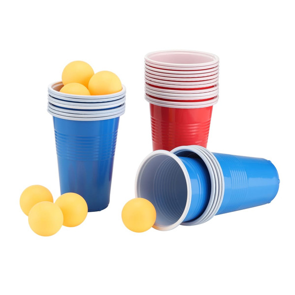 HI Beer Pong Set Red Blue Yellow 0.5 L Plastic