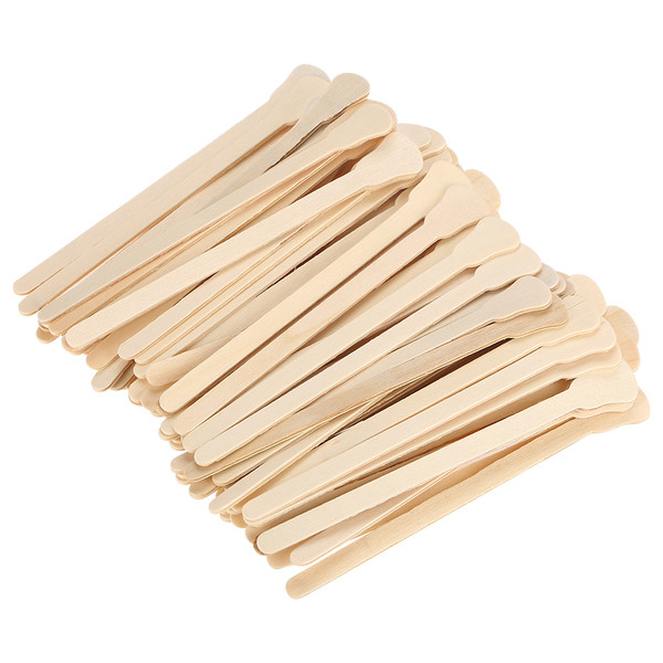 100pcs Wooden Wax Spatula Tongue Depressor Disposable Facial Mask Hair Remove Cream Applicator