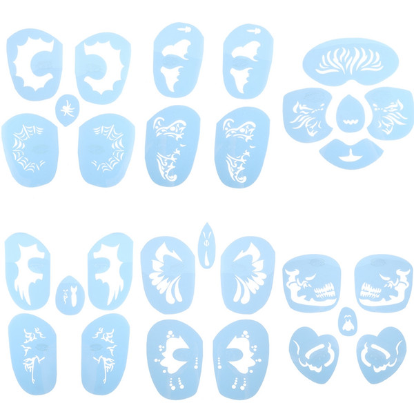 6 Styles/set Face Paint Stencil Reusable Tattoo Cosmetic Painting Tool