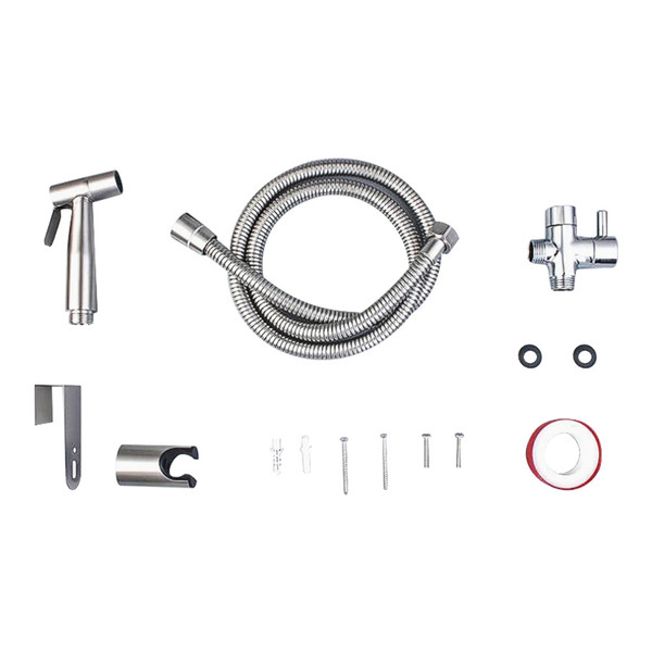Stainless Steel Bidet Sprayer Spray Head Toilet Attachment Cleaning Tool Kit 1/2  Connector