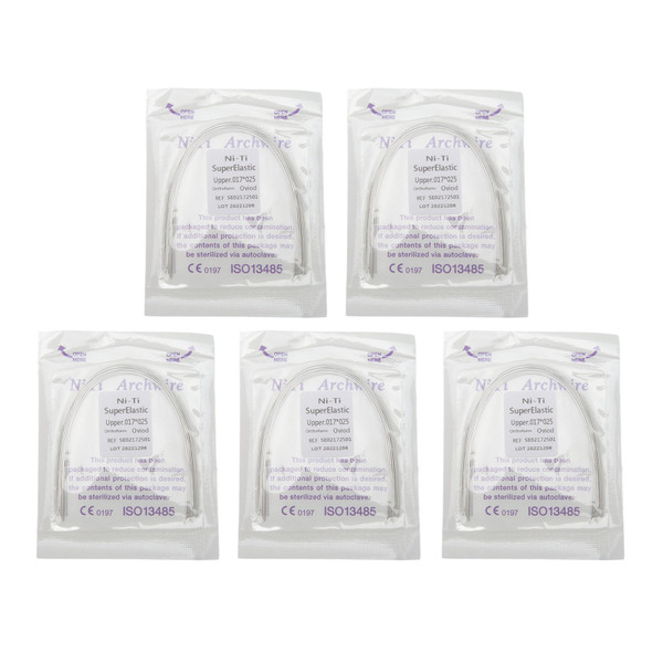 50pcs Orthodontic Rectangular Arch Wire Nickel Titanium Dental Orthodontic Arch Wire 0.017 X 0.025 Inch Upper