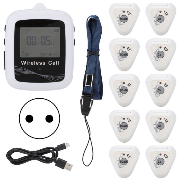 Waiter Calling System Wireless Pagers Watch Receiver   10 Customer Beepers