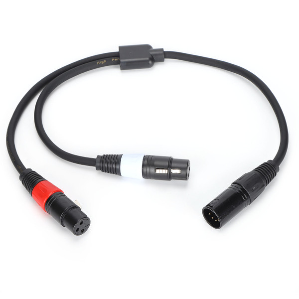 JORIND 5Pin XLR Male to Dual 3Pin XLR Female Cable 1.6 Feet YSplitter Audio Cable