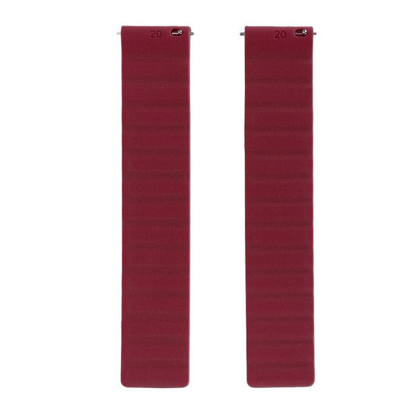 20mm Universal Watch Band Silicone Magnetic Watch Strap Adjustable Watch Wristband for Amazfit Bip Black Red