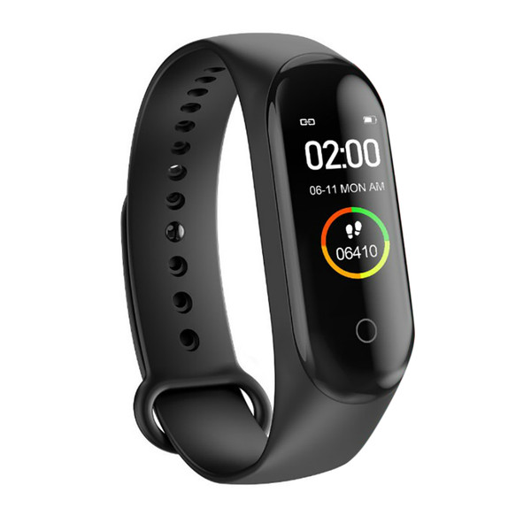 M4 Smart Bracelet Waterproof Sport Heart Rate Bracelet Health Monitoring Fitness Bracelet Black for Running