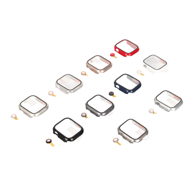 10PCS Watch Screen Protector Case Hard PC Housing Tempered Glass Screen Protector for IWatch 8 7 45mm