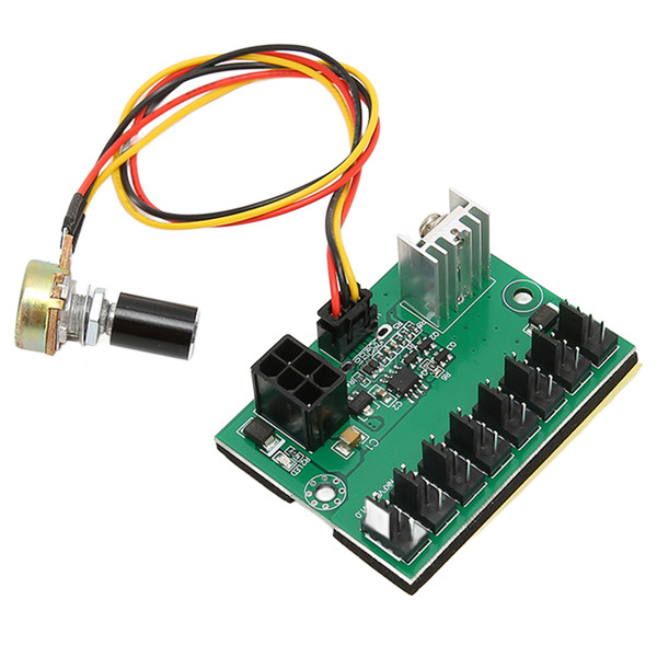 PC Fan Hub 2 Pin 3 Pin 4 Pin Fan Adapter PWM PC Case Cooling Fan Hub Voltage Regulator 8 Way Splitter 12V Speed ​​Controller