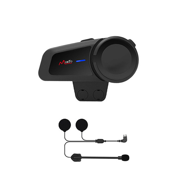 BT Motorcycle Helmet Intercom Water Proof Moto Intercom Headset Replacement for Outdoor Black