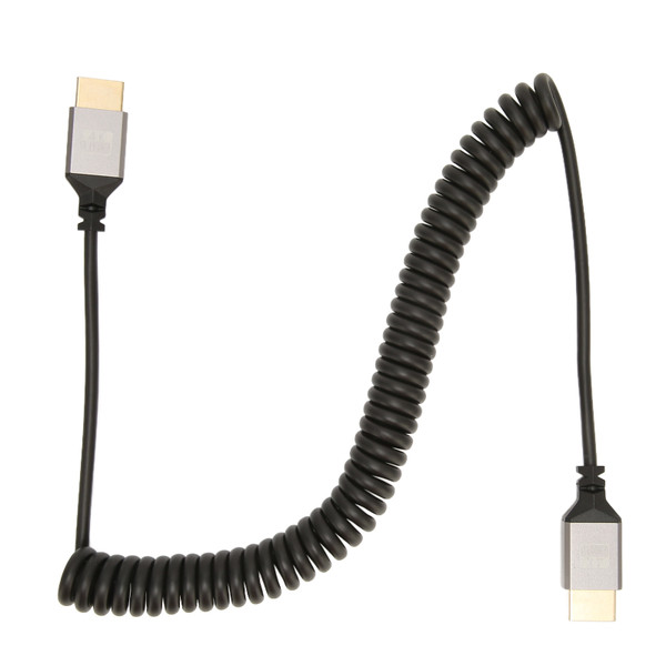 HD Multimedia Interface Coiled Cable High Speed 4K 60Hz Male to Male Spring Cable for Tablet Camera Computer TV Monitor Spring Style