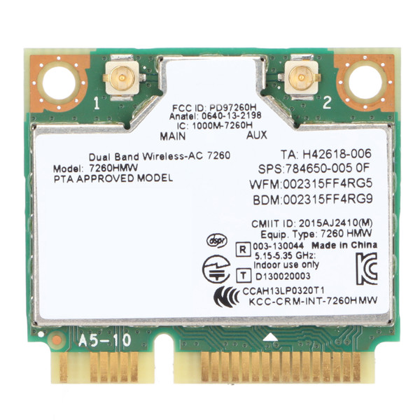 Network Card 867Mbps Dual Band 2.4G/5G Mini PCIE 802.11a/B g/n/ac Network Card