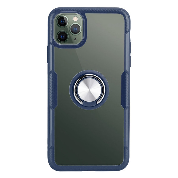 Transparent Shockproof Phone Case Cover Phone Lens Protector with Magnetic Bracket Ring Case for IOS 11Pro MaxDark Blue For IOS 11Pro 

Max（6.5 inch）