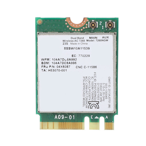 For Intel 7260AC 7260NGW Dual band Wireless Network Card For Lenovo IBM Thinkpad FRU04X6087