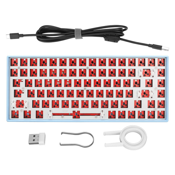 84 Key Mechanical Keyboard DIY Kit Support Wireless 2.4G Type C Wired Bluetooth 3.0 5.0 Hot Swap Mechanical Keyboard with RGB Blue