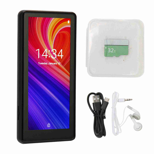 Bluetooth 5.0 MP3 Player with WiFi HD 4.0 Inch Full Touch Screen Portable MP3 Music Player with Memory Card for Android Black 32+32GB