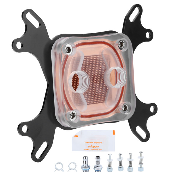 CPU Water Cooling Block Transparent Cover for AMD/Intel Universal Computer Cooler