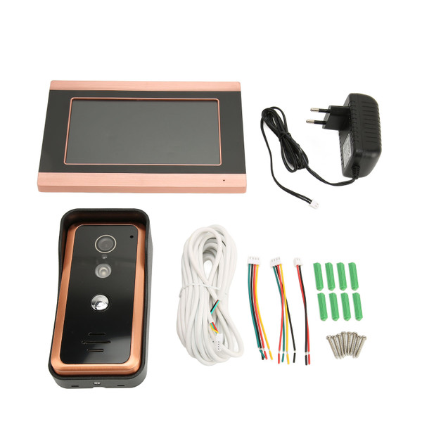 7in HD WiFi Video Doorbell Camera Smart Phone Remote Video Monitoring Doorbell Camera for Home 100‑240V EU Plug