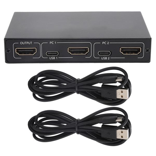 2 in 1 Out Switch High Definition Multimedia Interface Signal Source Sharing Device with Cable