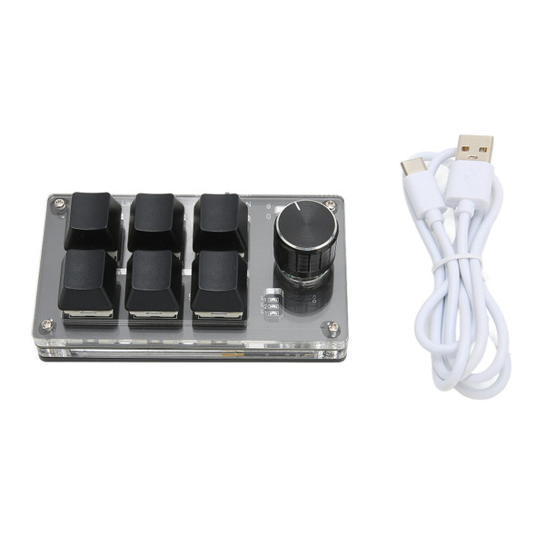 Mechanical Gaming Keypad 6 Keys 1 Knob Small USB Wireless Dual Mode OSU Keypad DIY Programmable Keyboard
