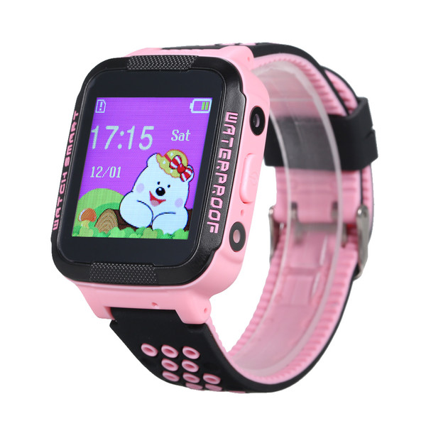 Children Smartwatch with SIM Card Slot 1.44 inch Water-resistant Touching Screen Anti-lost Wristwatch with Locator Tracker SOS Call Voice Chat Compatible with All Android and iOS Phone