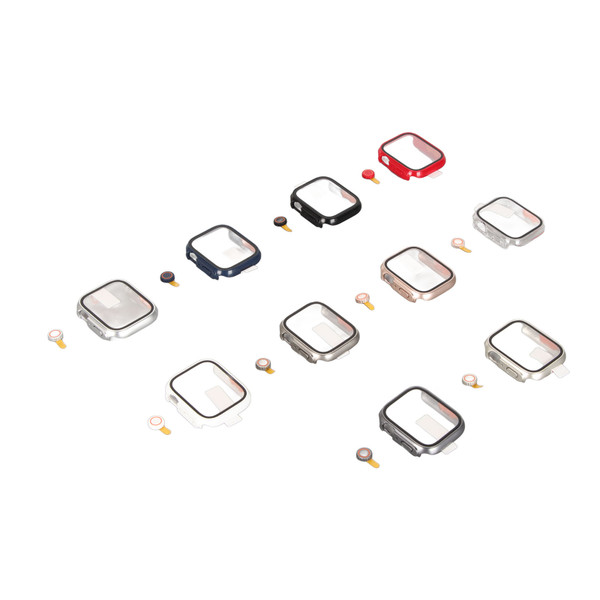 10pcs Watch Case Professional Ultra Thin Tempered Glass Screen Watch Protective Frame for Iwatch Series SE 2022 6 5 4 SE 44mm