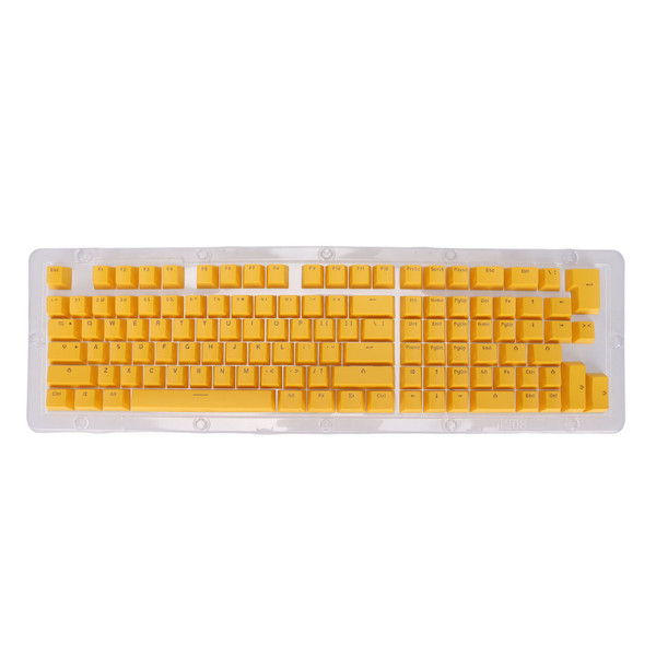 Keyboard Keycaps 114 Key PBT OEM Height Two Color Injection Light Transmitting Mechanical Keyboard KeycapMini Yellow