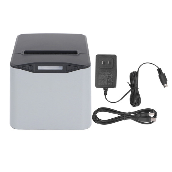80mm Thermal Receipt Printer USB Port Network Port 300mm/s High Speed Support Cash Drawer Thermal Label Printer with Auto Cutter 100‑240V US Plug