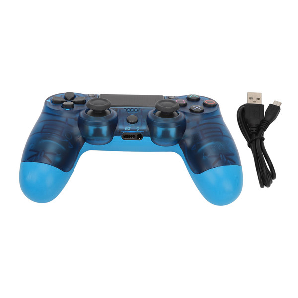 Remote Joystick Gamepad Sensitive Buttons Real Vibration Prevent Slipping Wireless Game Controller for Computer Phones Clear Blue