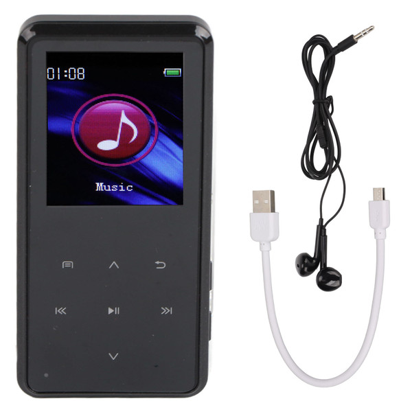 Voice Activated Recorder LCD Color Screen 128x160 Noise Reduction One Click Recording Multifunctional Recording Device Neutral English Bluetooth Black 8GB