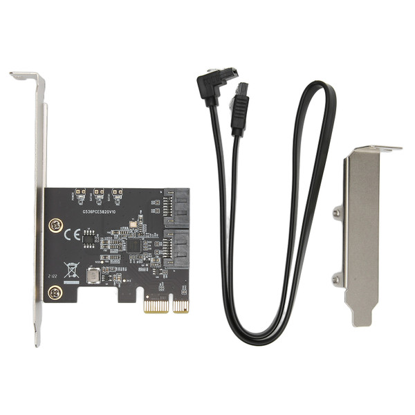 PCIE to SATA Expansion Card 6Gbps Stable Performance PCIE to 2 SATA3.0 Expansion Card for Desktop Computer