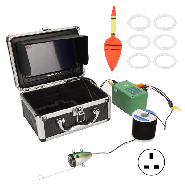Underwater Fishing Camera 1000TVL Depth Temperature Display 7 Inch LCD Screen Waterproof Portable Fish Finder 100‑240V UK Plug