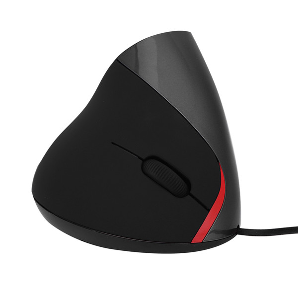 1600DPI USB Vertical Wired Mouse Ergonomic Design Wrist Rest Gaming Mice for PC Laptop Black