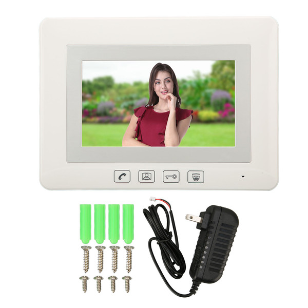 7inch Video Intercom System Support Surveillance Video Intercom Unlocking Digital LCD Screen Video Doorphone for Office 100‑240V US Plug