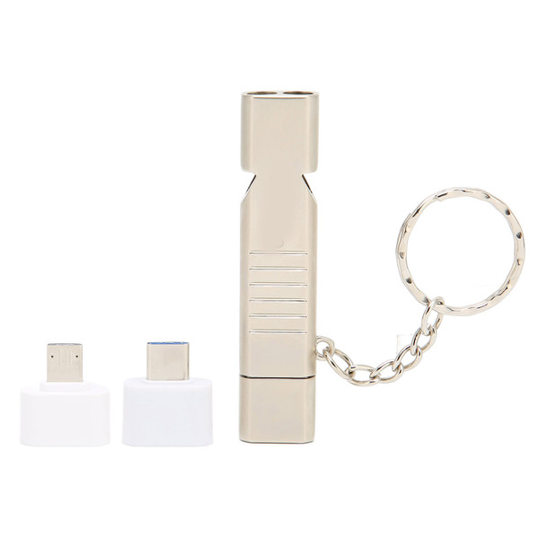 Whistle USB Flash Drives Aluminum Alloy Outdoor Waterproof USB Flash Disk USB2.0 Flash Memory Stick with KeychainSilver 128GB