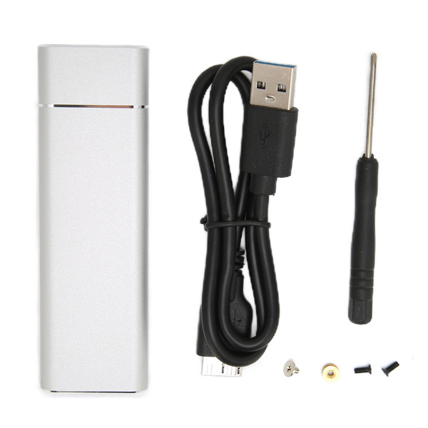 Hard Drive Enclosure M.2 NGFF to USB3.0 High Speed 5Gbps Portable Stable SSD Enclosure for Windows for OS XGrey  (Not Inclube Hard Disk)