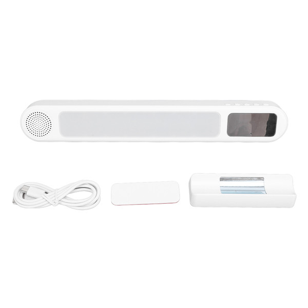 Smart LED Cabinet Light with Digital Clock and Speaker 3 Color Temperature Magnet Wall Lamp for Desk Drawer Wardrobe