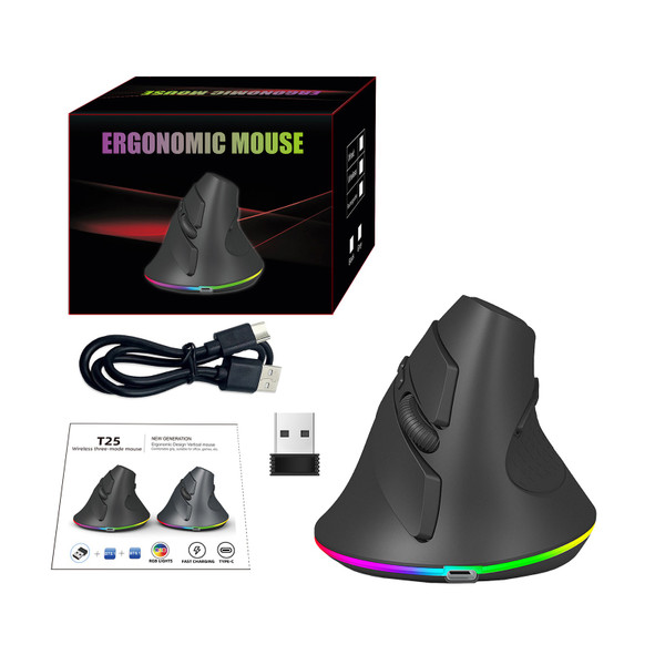 Wireless Dual-mode Mouse  2.4G/BT5.1  Computer Mouse  Gaming Mouse  Ergonomic  Silent  Windows Android Linux iOS  Reduce Hand Fatigue  Multi-platform Compatibility