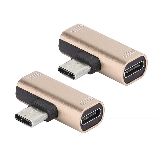 2PCS TypeC Converter Splitter Dual 2 In 1 to Headphone USB Audio Charger Adapter Gold(Gold )