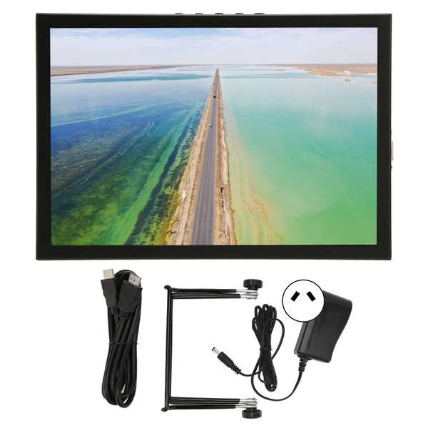10.5in Small Monitor 1920x1280 FHD IPS Screen Portable Mini Monitor with Folding Stand for Laptop PC 110‑240V AU Plug